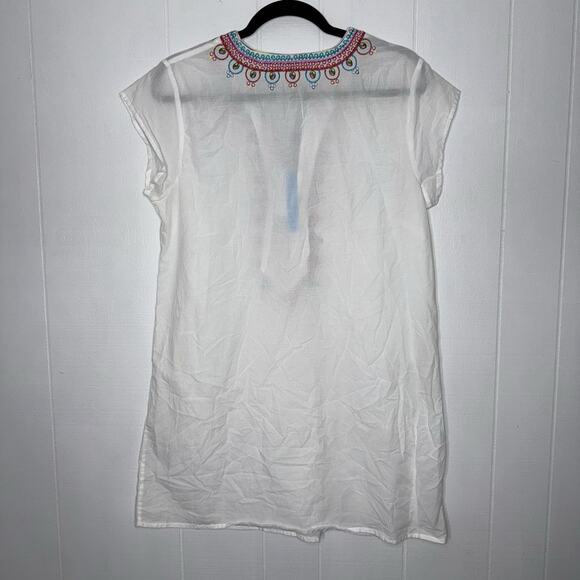 Bleu Rod Beattie Women’s Embroidered Swim Coverup White Size Medium NWT - Picture 2 of 5